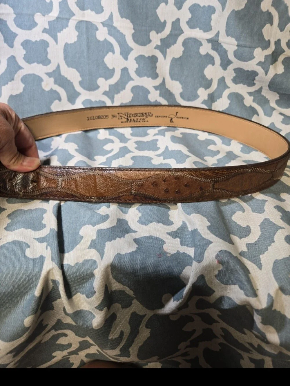 NWT NOCONA WESTERN COWBOY OSTRICH BELT SZ 34 RODEO - Picture 8 of 8
